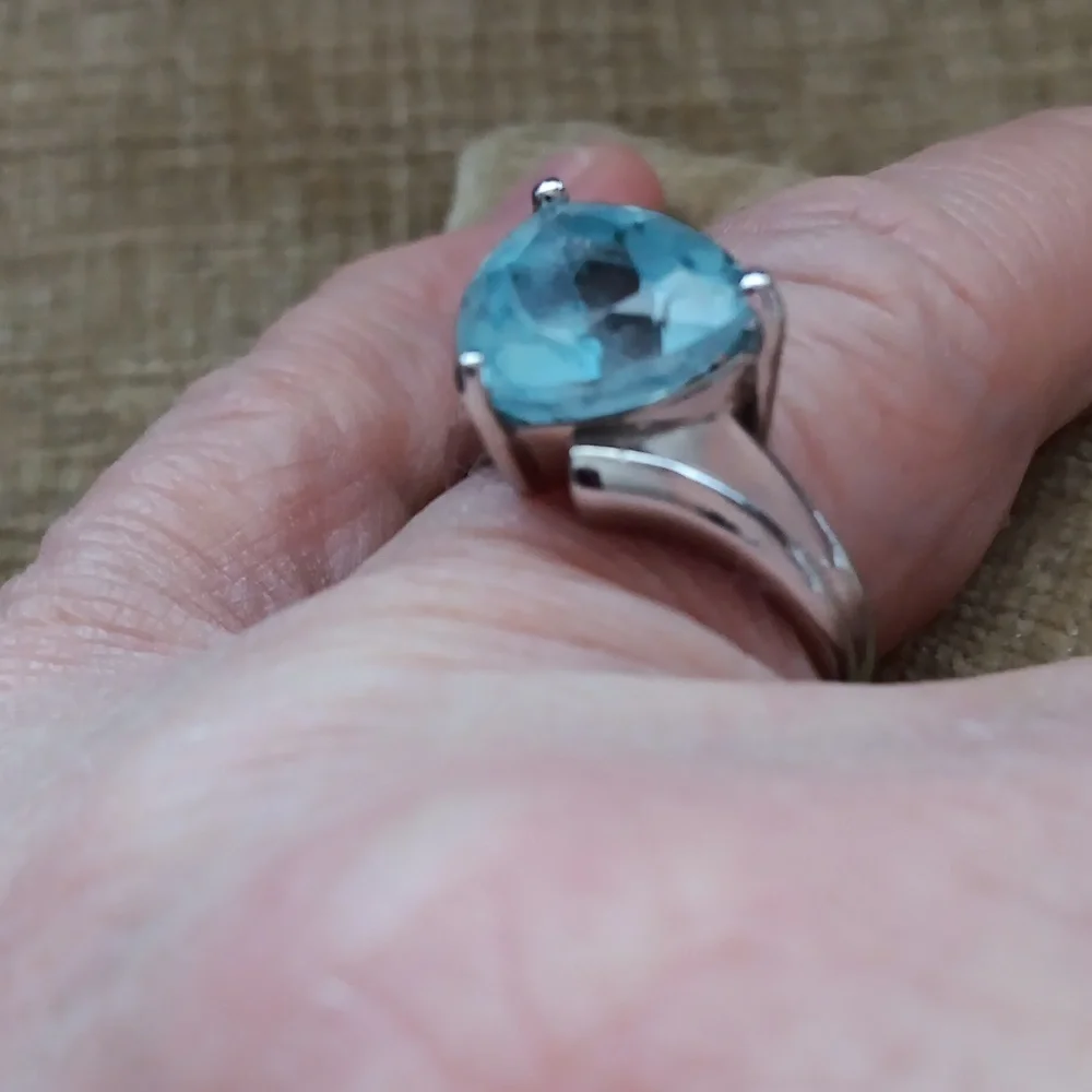 Synthetic Blue Silver Ring